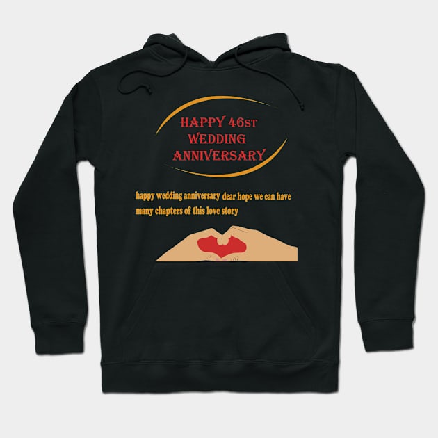 happy 46st wedding anniversary Hoodie by best seller shop